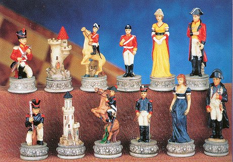 Historic Battle of Waterloo Hand Painted Chess Pieces
