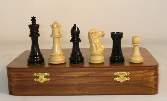 4 inch Ultimate Imperial Staunton Double Weighted Ebony Wood Chess Pieces
