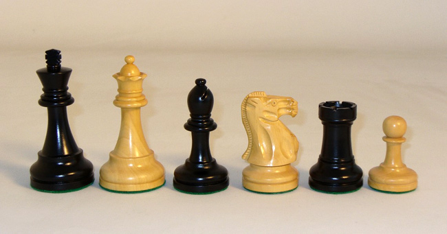 4 inch Old English  Staunton Ebonized Boxwood Chess Pieces