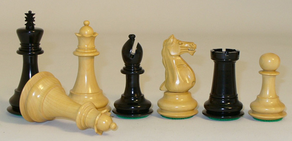 4 inch Majestic Staunton Triple Weighted Ebony Wood  Chess Pieces