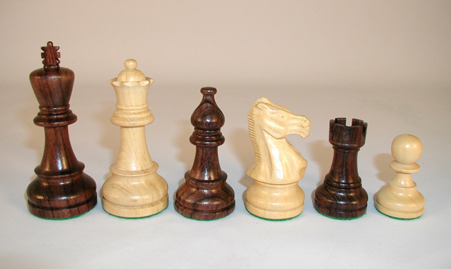 Unique Lardy Rosewood Chessmen Set.