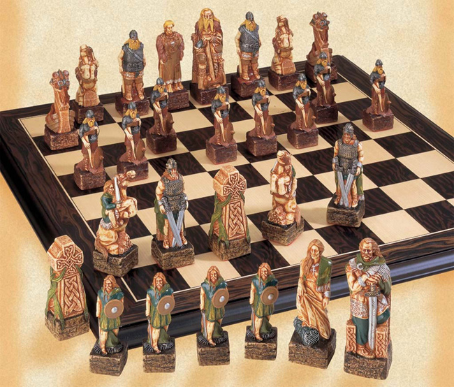 Hand Decorated Collector's Edition Celtic Chess Pieces