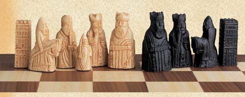 Miniature Isle of Lewis Chessmen Set.