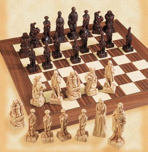 The American Revolutionary Polyresin Chessmen Set. 