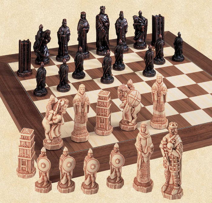 The Battle of Hastings Polyresin Chessmen Set.