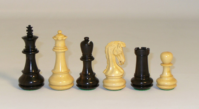 Ebony & Boxwood Triple Weighted Chess Pieces