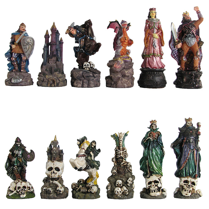 Fantasy Hand Painted Polystone Chess Set