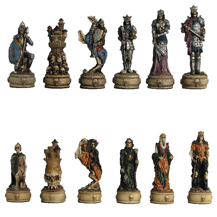 Polyresin Skeleton Warrior Chess Pieces