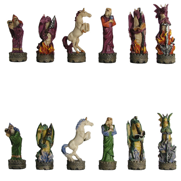 Adventure Fantasy Polyresin Chessmen Set