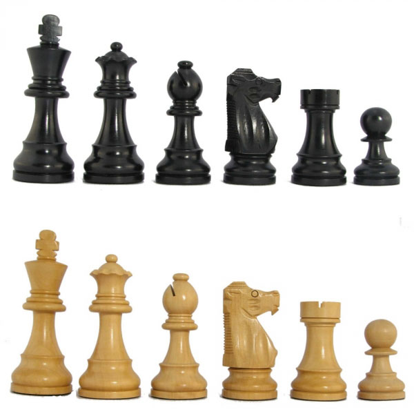 Ebonized French Executive Chess Pieces