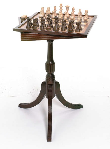 Tournament Pedestal Chess & Checkers Table With Interior Drawer