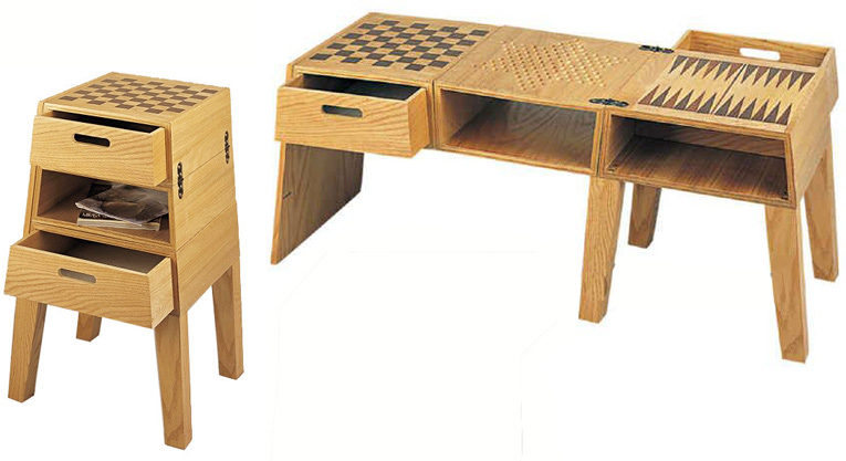 4-in-1 Game Table Set, Including Chess, Chinese Checkers, Backgammon and Checkers. 