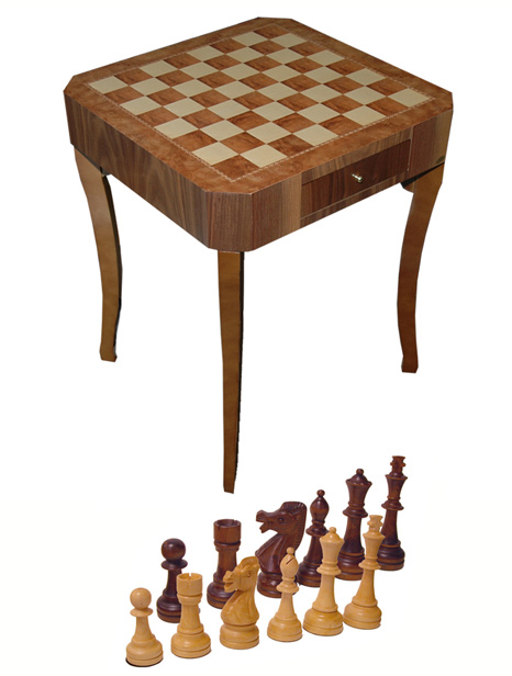 Fancy Chess Table with Drawers