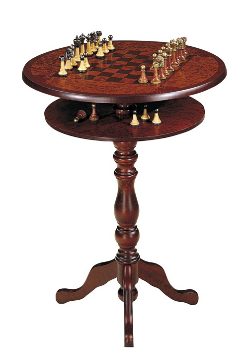 Italian Handmade Pedastal Segini Chess  and Checkers GameTable