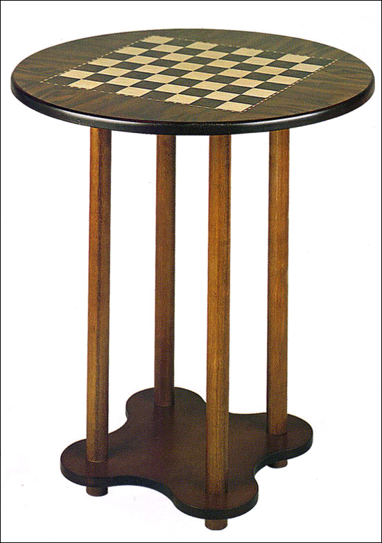 Four Legged Round Chess & Checkers Game Table